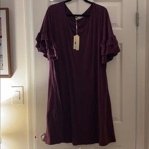 Nemidor Women's Ruffle Sleeve Plus Swing Dress